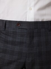 Charcoal Grey Slim Signature Marzotto Italian Fabric Check Suit Trousers - Image 5 of 11