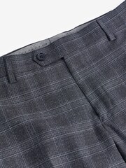 Charcoal Grey Slim Signature Marzotto Italian Fabric Check Suit Trousers - Image 8 of 11