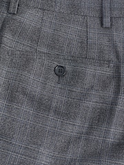 Charcoal Grey Slim Signature Marzotto Italian Fabric Check Suit Trousers - Image 9 of 11