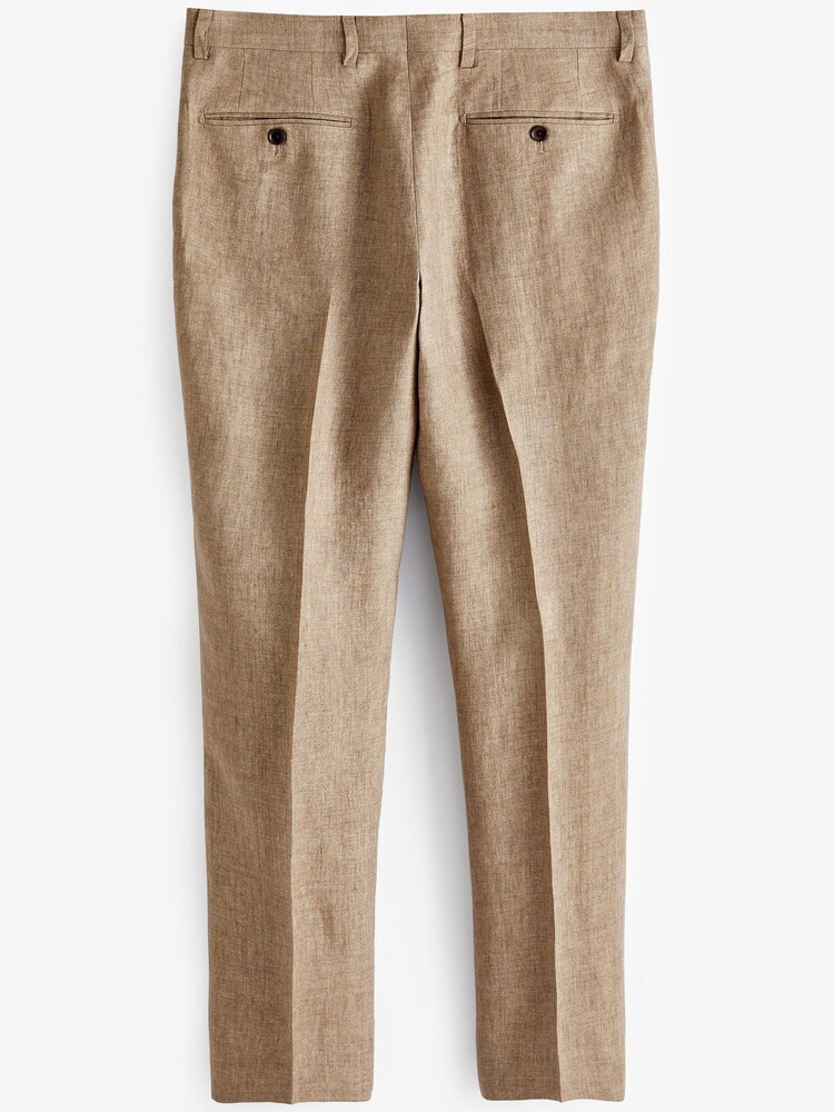 Stone Natural Signature Italian Linen Slim Fit Suit: Trousers - Image 2 of 6