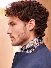 Blue Signature Leomaster Italian Linen Slim Fit Suit Jacket - Image 4 of 12