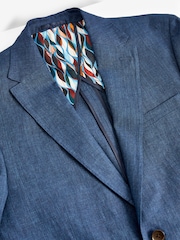Blue Signature Leomaster Italian Linen Slim Fit Suit Jacket - Image 8 of 12