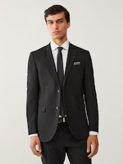 Black Slim Fit Essential Suit Jacket - Image 1 of 12