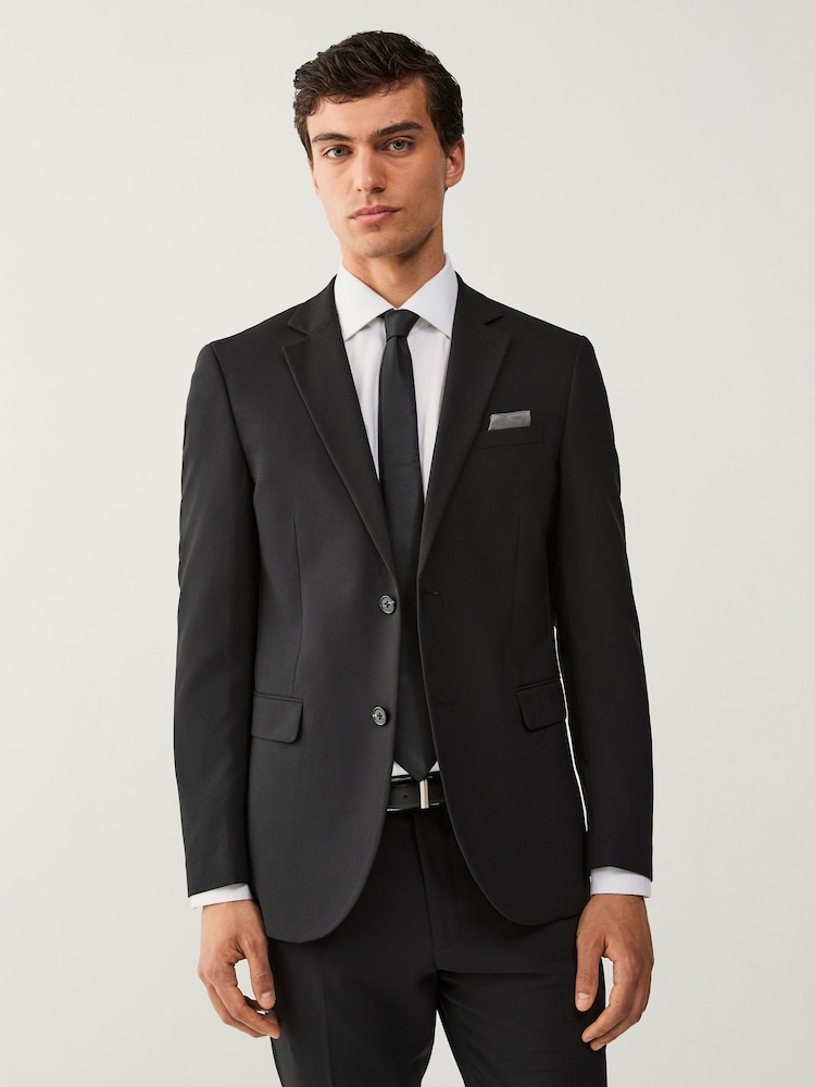 Black Slim Fit Essential Suit Jacket - Image 1 of 12