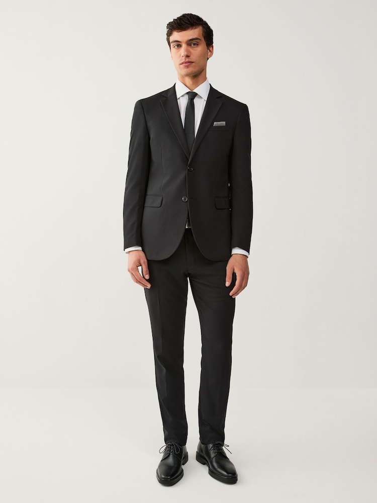 Black Slim Fit Essential Suit Jacket - Image 2 of 12