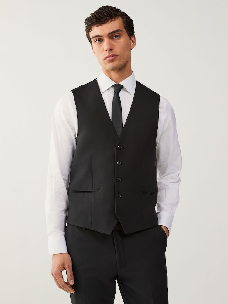 Noir - Coupe classique Essentiel Costume Gilet - Image 1 of 9