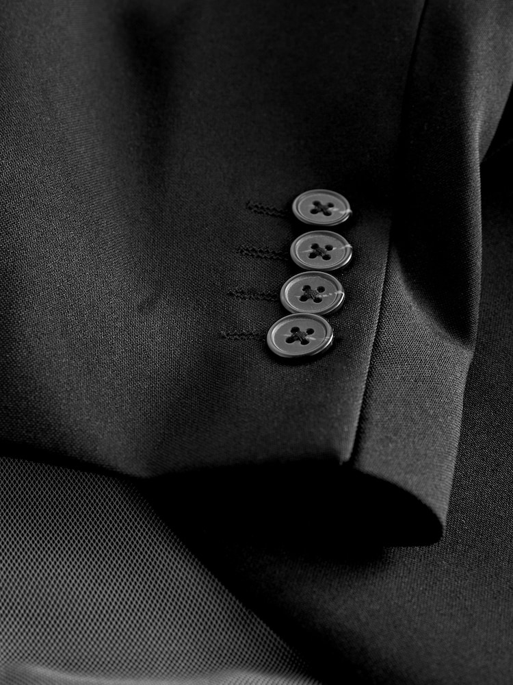 Noir - Ajustement régulier - Veste de costume Essential - Image 10 of 13