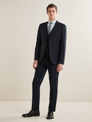 Navy Blue Slim Fit Essential Suit Jacket - Image 2 of 9