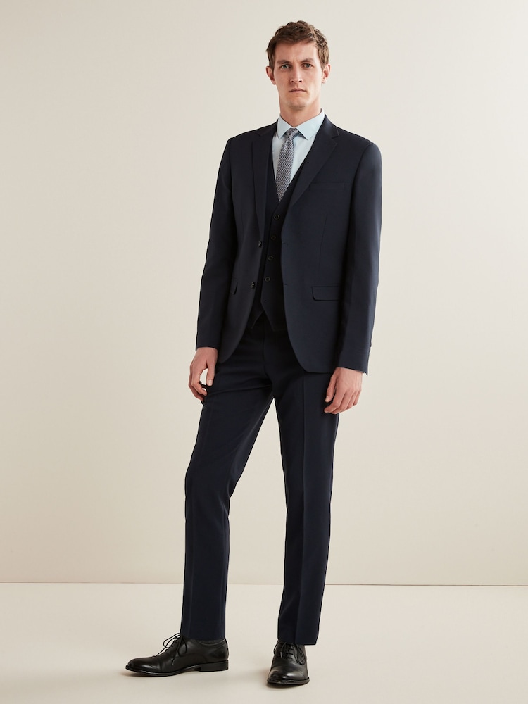 Navy Blue Slim Fit Essential Suit Jacket - Image 2 of 9