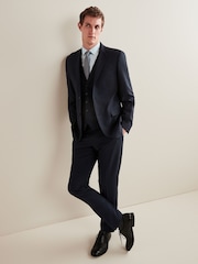 Navy Blue Slim Fit Essential Suit Jacket - Image 5 of 9