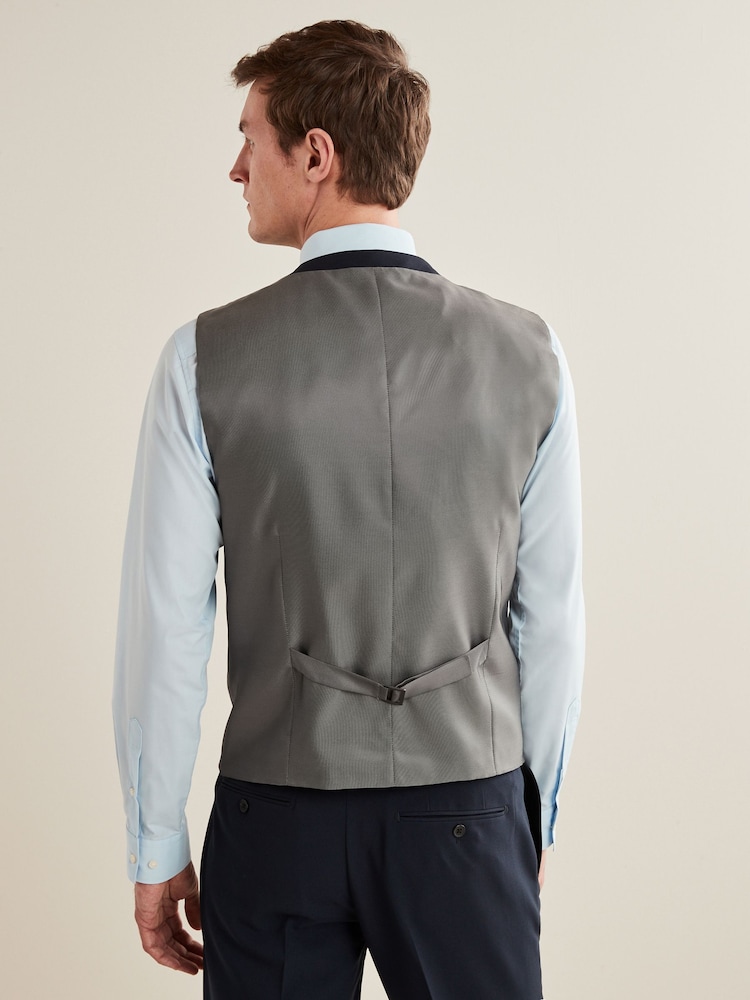 Marineblau/blau - Essential – Anzugweste in normaler Passform - Image 3 of 8