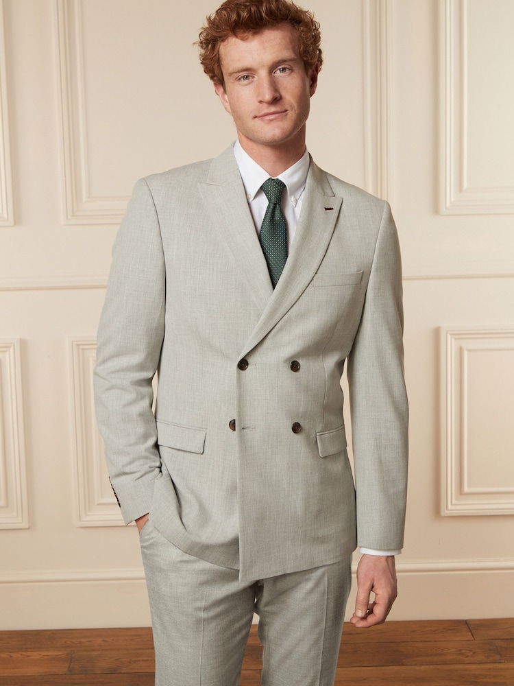 Light Grey Slim Fit Motion Flex Stretch Suit Jacket - Image 1 of 13