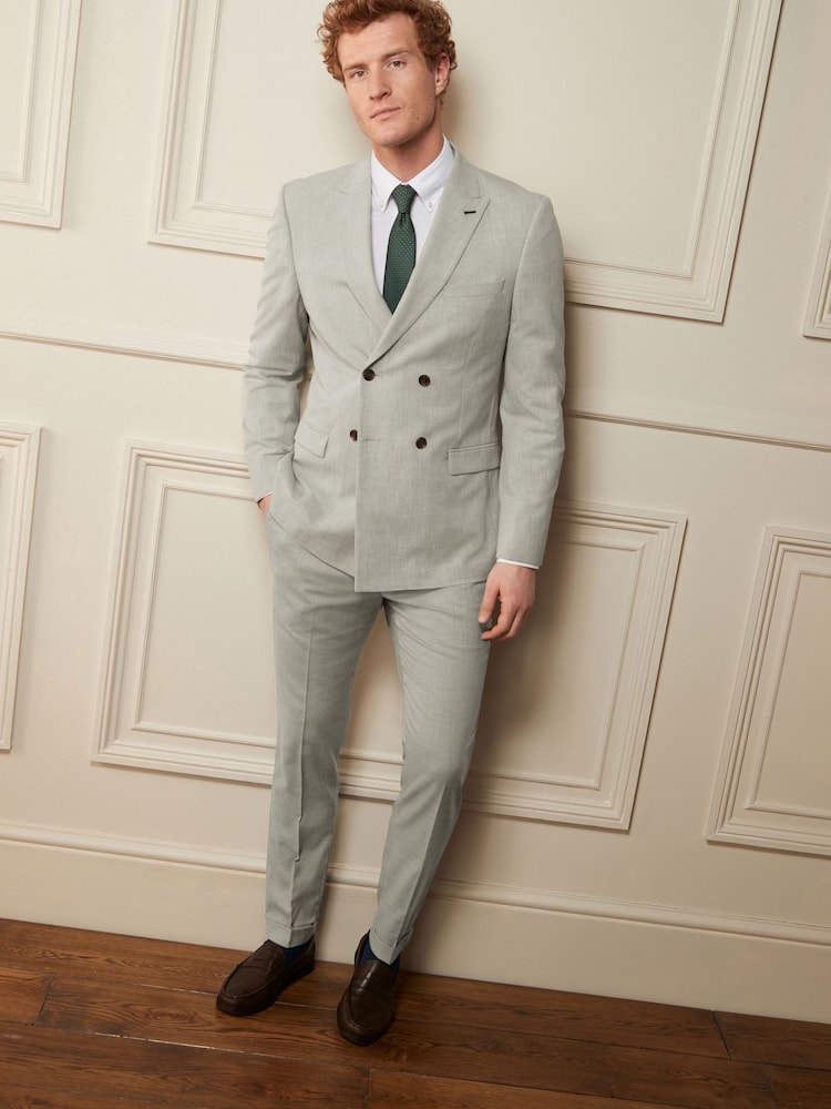 Light Grey Slim Fit Motion Flex Stretch Suit Jacket - Image 2 of 13
