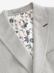 Light Grey Slim Fit Motion Flex Stretch Suit Jacket - Image 8 of 13