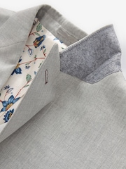 Light Grey Slim Fit Motion Flex Stretch Suit Jacket - Image 9 of 13