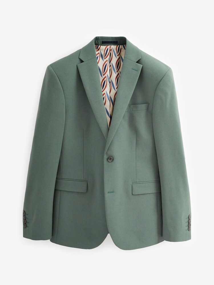 Mid Green Slim Motion Flex Stretch Suit Jacket - Image 2 of 6