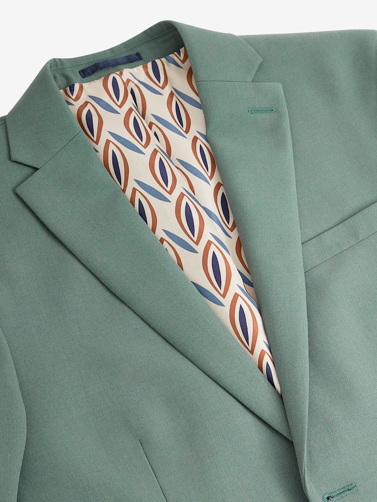Mid Green Slim Motion Flex Stretch Suit Jacket - Image 3 of 6