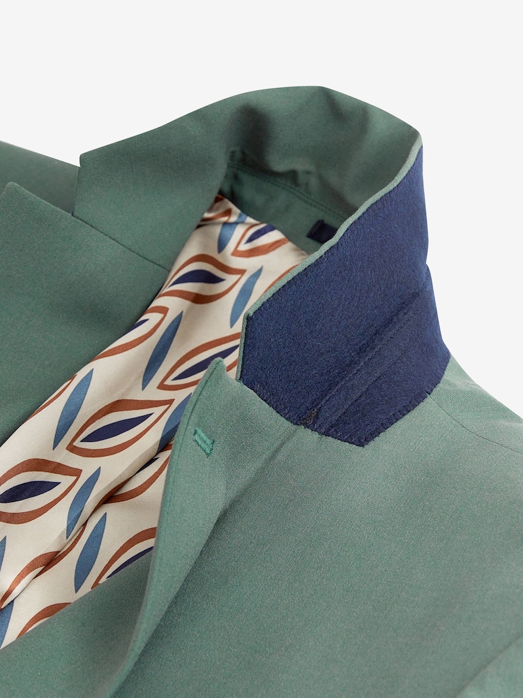 Mid Green Slim Motion Flex Stretch Suit Jacket - Image 4 of 6