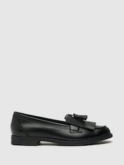 Schuh Wide Fit Compass Tassel Black Loafers - Image 1 of 4