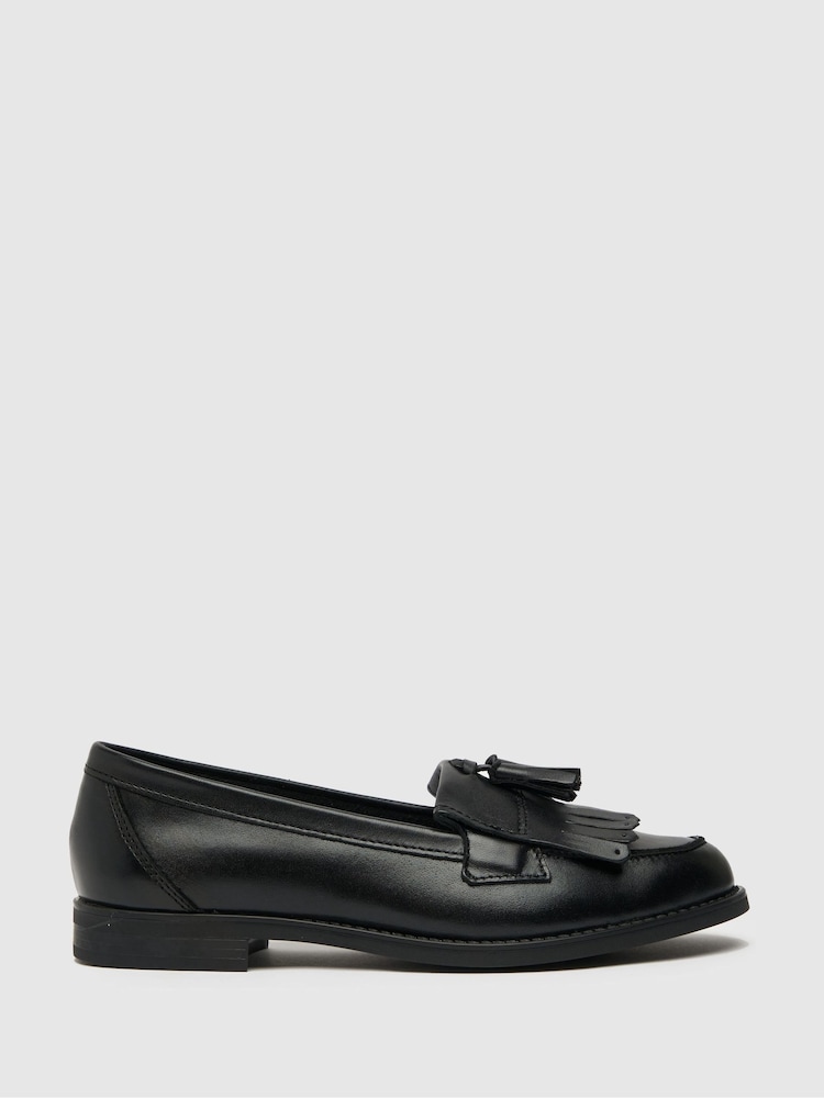 Schuh Wide Fit Compass Tassel Black Loafers - Image 1 of 4