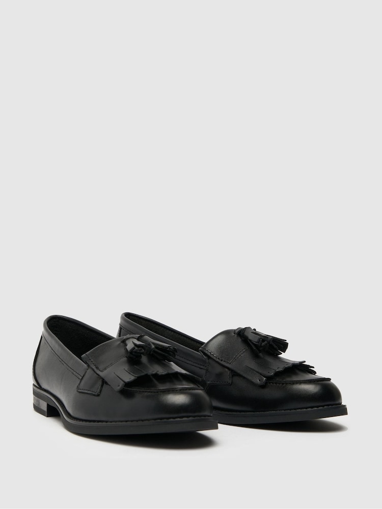 Schuh Wide Fit Compass Tassel Black Loafers - Image 2 of 4