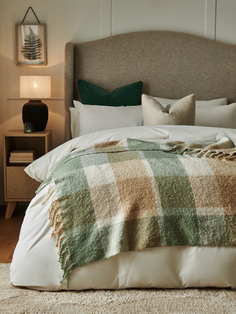 Green Burford Cosy Check Throw - Image 1 of 3