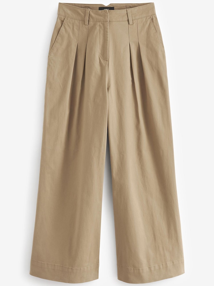 Camel Cotton Wide Leg Trouser - Image 5 of 5