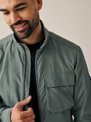 Sage Green Funnel Neck Shower Resistant Jacket - Image 1 of 1