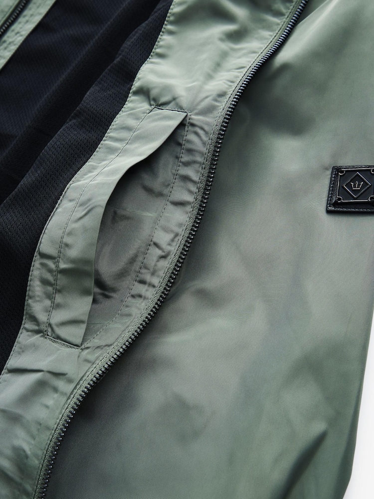 Sage Green Funnel Neck Shower Resistant Jacket - Image 10 of 10 Sage Green Funnel Neck Shower Resistant Jacket - Image 10 of 10