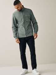 Salbeigrün - Wasserabweisende Jacke mit Trichterkragen - Bild 2 von 10