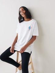 Damen England Football, Weiß - Oversize-Shirt mit kurzen Ärmeln - Bild 1 von 4