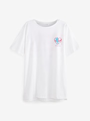 Damen England Football, Weiß - Oversize-Shirt mit kurzen Ärmeln - Bild 4 von 4