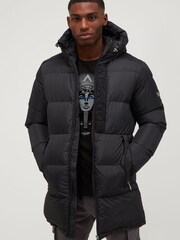 Alessandro Zavetti Torno Longline Puffer Black Jacket - Image 4 of 7