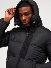 Alessandro Zavetti Torno Longline Puffer Black Jacket - Image 6 of 7