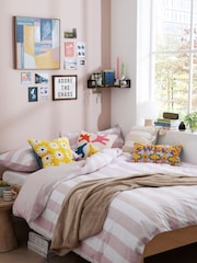 Pink/White Stripe Duvet Cover and Pillowcase Set - Image 3 of 5
