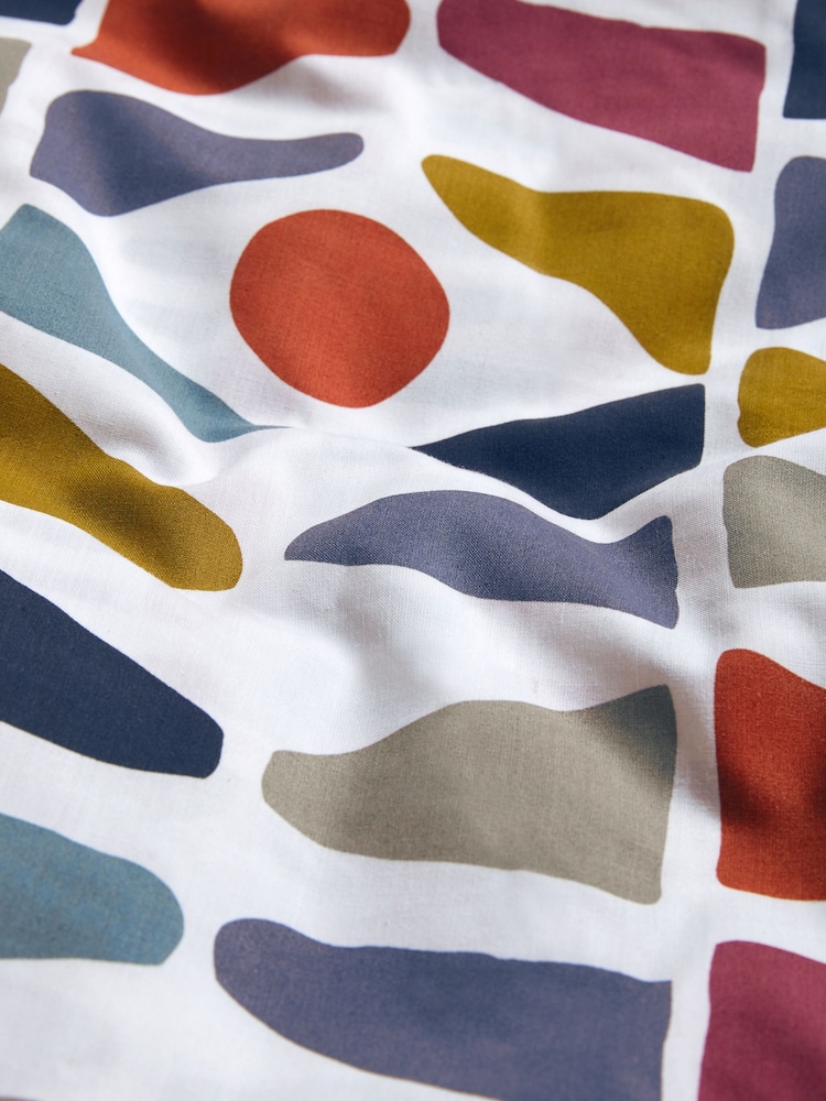 Multi Bright Geometric Cotton Rich Reversible Duvet Cover and Pillowcase Set - Image 4 of 4 Multi Bright Geometric Cotton Rich Reversible Duvet Cover and Pillowcase Set - Image 4 of 4
