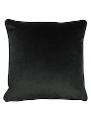 Evans Lichfield Green Multicolour Midnight Garden Birds Piped Velvet Cushion - Image 3 of 6