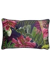Riva Paoletti Multicolour Kala Lilly Printed Velvet Cushion - Image 1 of 4