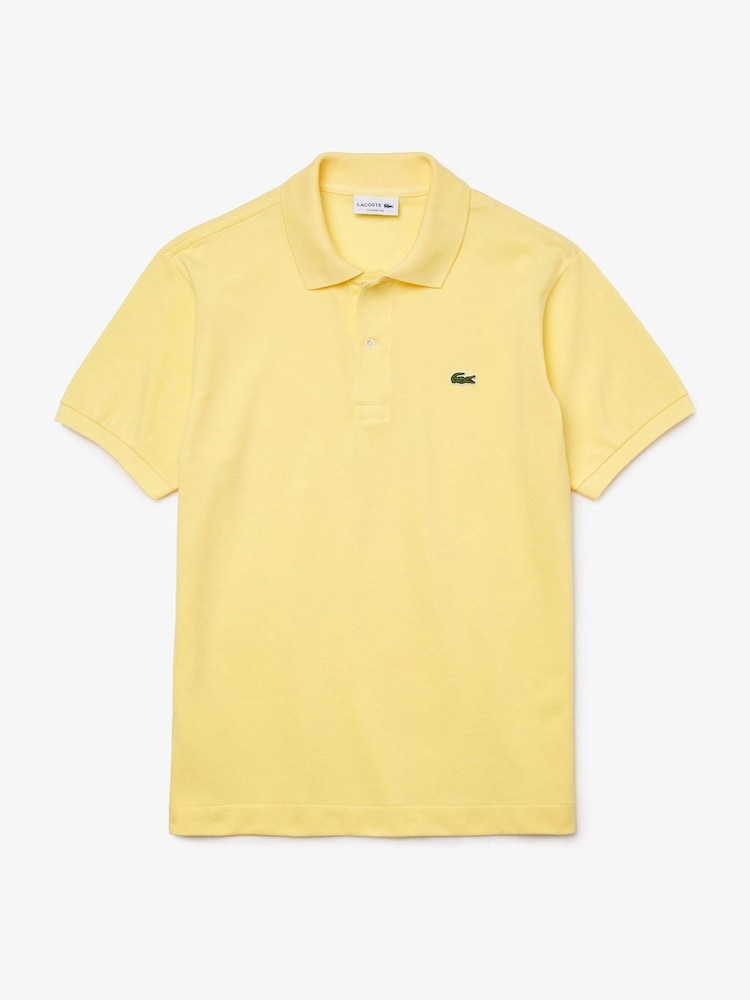 Lacoste Yellow Iconic L.12.12 Classic Fit Short Sleeve Polo Shirt - Image 4 of 4 Lacoste Yellow Iconic L.12.12 Classic Fit Short Sleeve Polo Shirt - Image 4 of 4
