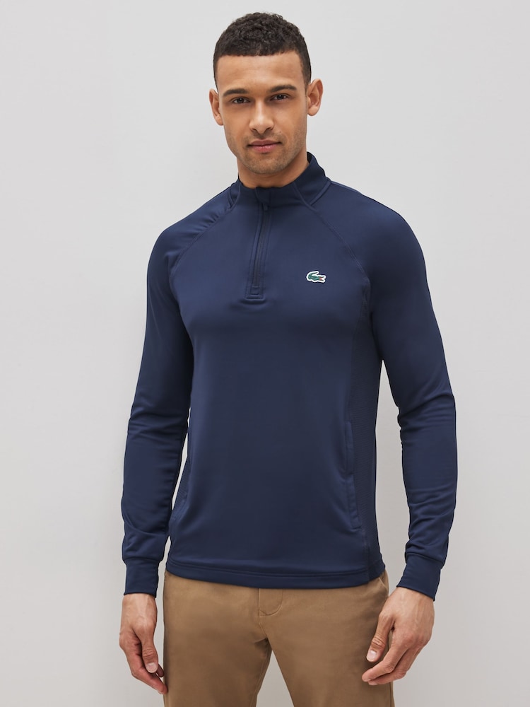 Lacoste Golf 1/4 Zip Sweatshirt with Inset Crew Neck - Image 1 of 7