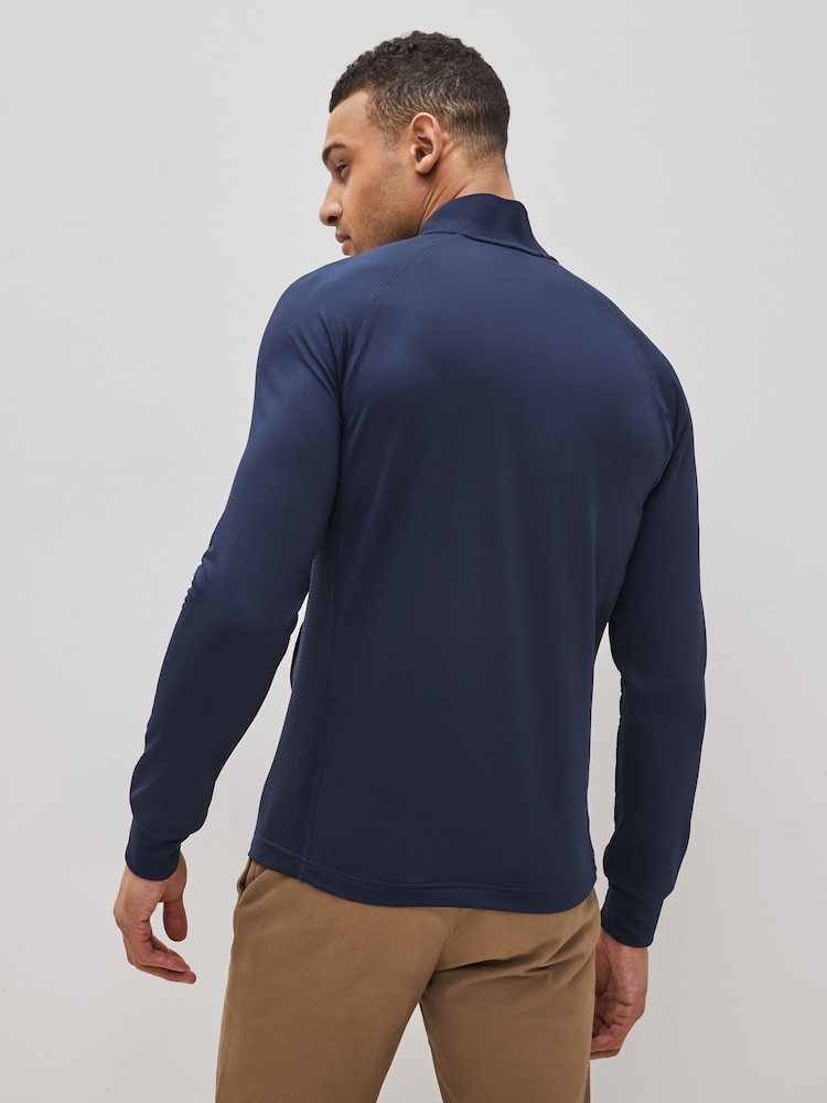 Lacoste Golf 1/4 Zip Sweatshirt with Inset Crew Neck - Image 2 of 7