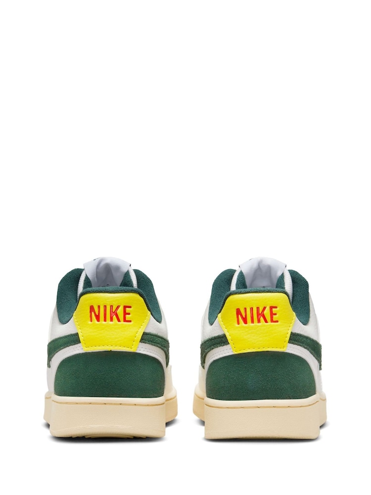 Nike White/Green Court Vision Low Trainers - Image 8 of 10