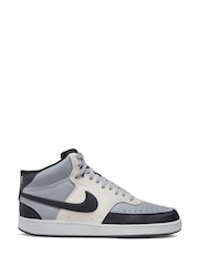 Nike Grey/Black Court Vision Mid Trainers - Image 1 of 10