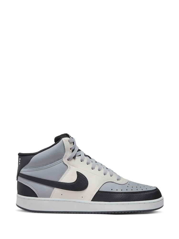 Nike Grey/Black Court Vision Mid Trainers - Image 1 of 10