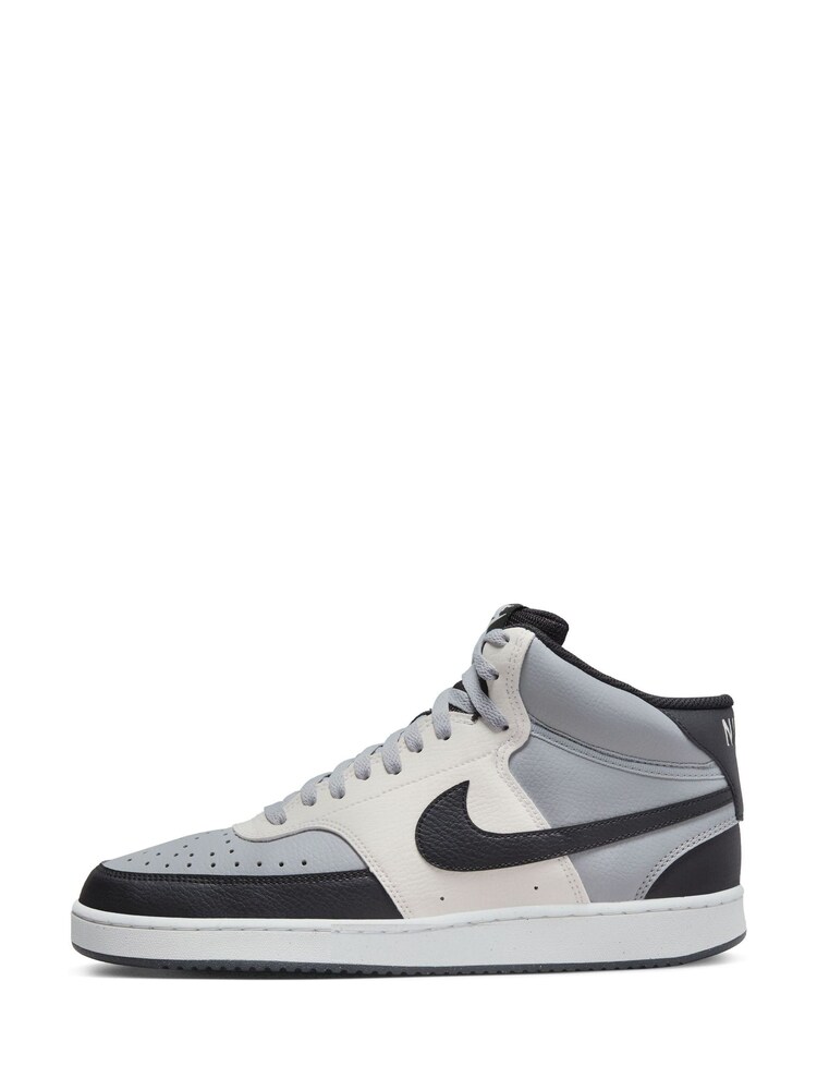 Nike Grey/Black Court Vision Mid Trainers - Image 2 of 10