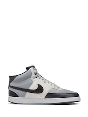 Nike Grey/Black Court Vision Mid Trainers - Image 3 of 10