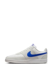 Nike Grey/Blue Court Vision Low Trainers - Image 2 of 10