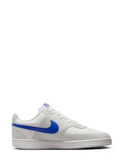 Nike Grey/Blue Court Vision Low Trainers - Image 3 of 10