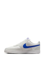 Nike Grey/Blue Court Vision Low Trainers - Image 4 of 10