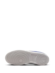Nike Grey/Blue Court Vision Low Trainers - Image 6 of 10
